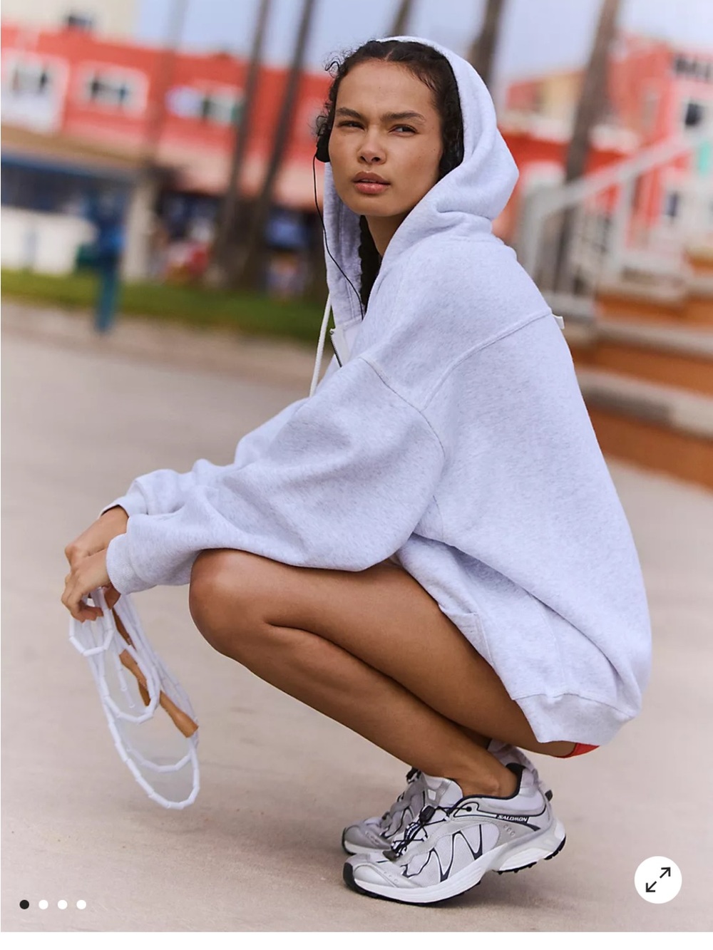 Free People Light Grey zip up hoodie